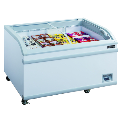 Dukers Appliance Co WD-500Y Chest Freezer 17.66 cu ft Capacity with Curved Sliding Glass Lids and Locking Mechanism