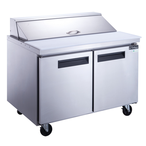 Dukers Appliance Co DSP48-12-S2 Sandwich Salad Prep Table Two Section 48 Inch Stainless Steel Refrigeration