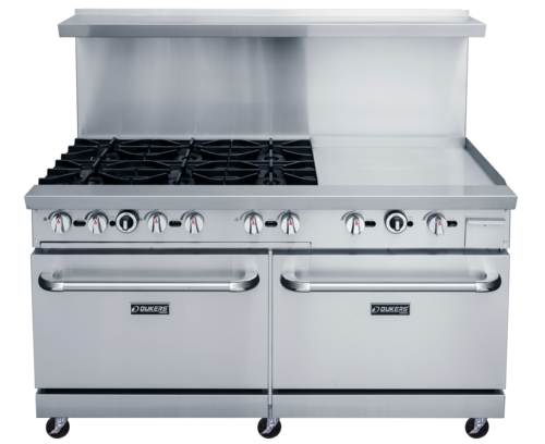 Dukers Appliance Co DCR60-6B24GM Gas Range 60 Inch 6 Burner Griddle Stainless Steel Commercial Kitchen Equipment