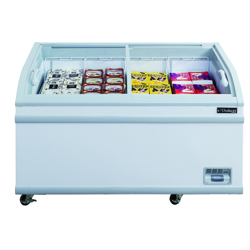 Dukers Appliance Co WD-700Y Chest Freezer 24.72 cu ft Capacity with Curved Sliding Glass Lids and Locking Mechanism