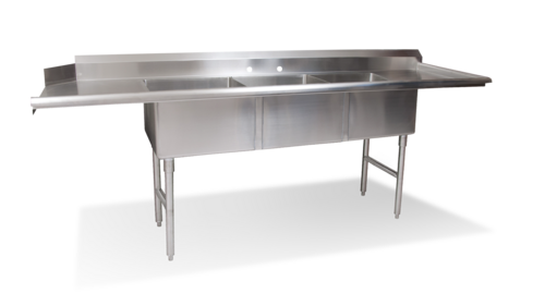 Steel Works SWDTC-3-90R Dishtable, with Potsinks