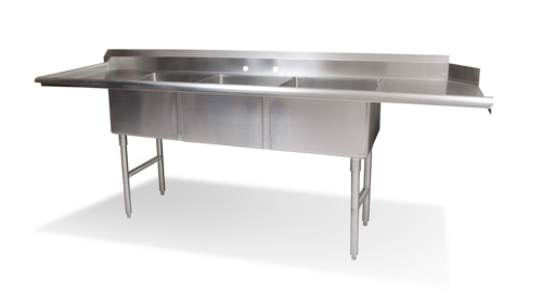 Steel Works SWDTC-3-90L Dishtable, with Potsinks