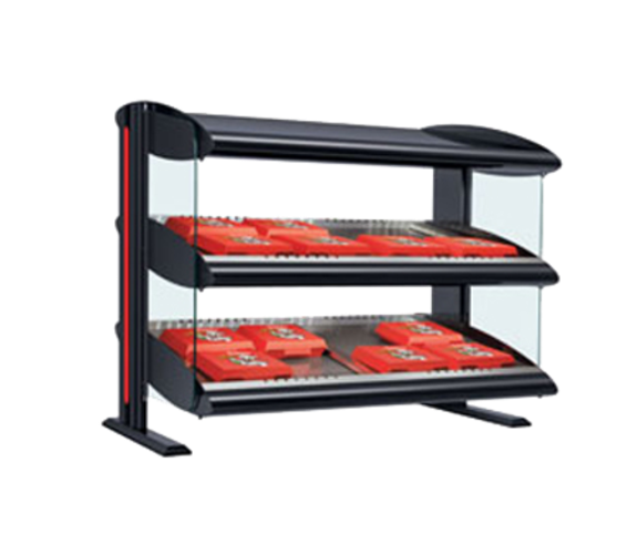 Hatco HZMS-54D Spot On Slant Heated Zone Merchandising Warmer Countertop Dual Shelf Infrared Heat LED Lighting