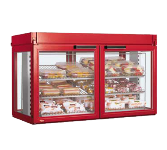 Hatco LFST-48-2X Flav-R-Savor Non-Humidified Merchandising Cabinet Countertop with Adjustable Shelves and French Doors