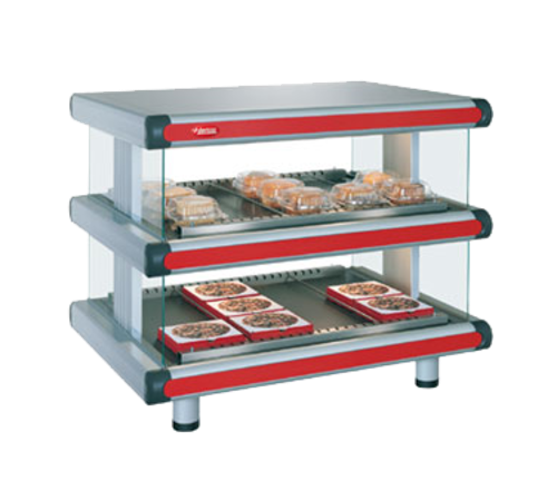 Hatco GR2SDH-36D Glo-Ray Designer Horizontal Display Warmer Countertop with Shelves and Thermostat 2440 Watts