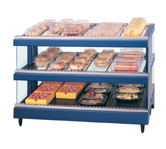 Hatco GR3SDS-33D Glo-Ray Designer Slant Display Warmer Countertop Dual Shelf Adjustable Thermostat Heated Glass Shelves