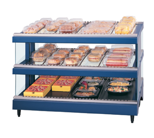 Hatco GR3SDS39D Glo-Ray Designer Slant Display Warmer Dual Shelf Adjustable Thermostat Heated Glass Shelves