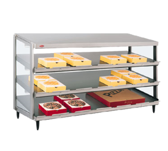 Hatco GRPWS-4818T Glo-Ray Pizza Warmer Countertop Pass-Thru Triple Slant Shelf 48x18 Incandescent Lighting