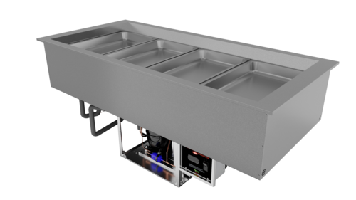 Hatco B-CWBP-4-R290 Drop-In Cold Well with Sneeze Guard and Light for 4 Pan Size Refrigeration