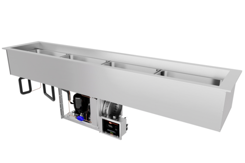 Hatco CWBP-S4 Drop-In Refrigerated Slim Well for (4) Full-Size Pans with Electronic Temperature Control