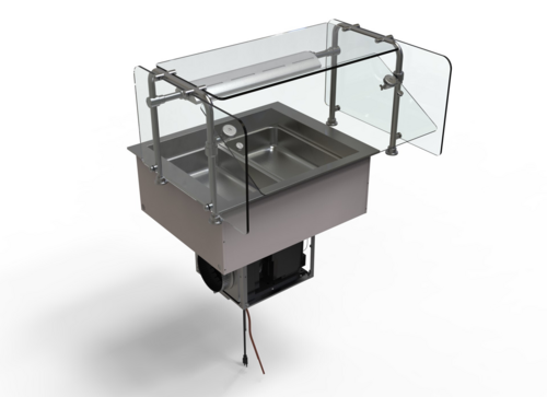 Hatco CWBP-2-BUNDLE Cold Well Drop-In Sneeze Guard Light Refrigerated Well with Electronic Temperature Control