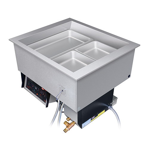 Hatco HCWBIX4DA Drop-In Hot Cold Well for 4 Full-Size Pans with Electronic Temperature Control and Auto Defrost