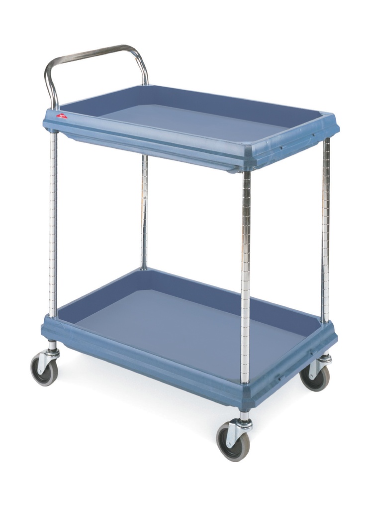 Metro BC2636-2DMB Deep Ledge 2-Shelf Utility Cart with Microban, Blue, 26" x 36"