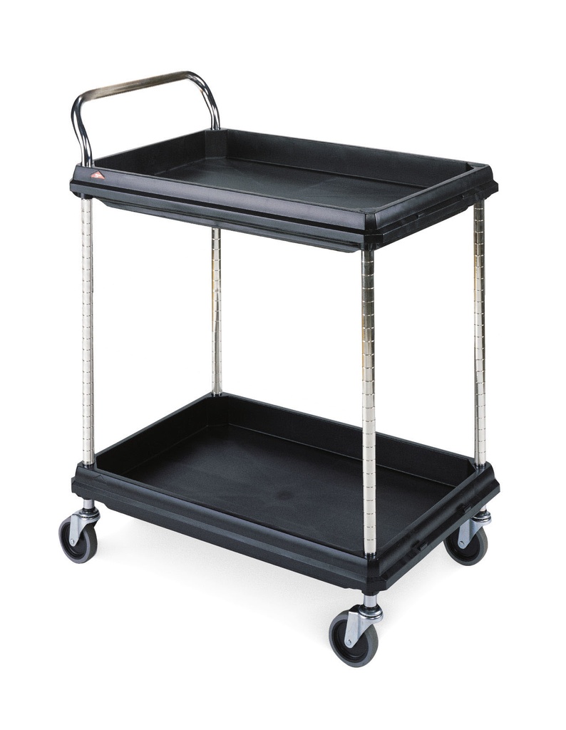 Metro BC2636-2DBL Deep Ledge 2-Shelf Utility Cart, Black, 26" x 36"