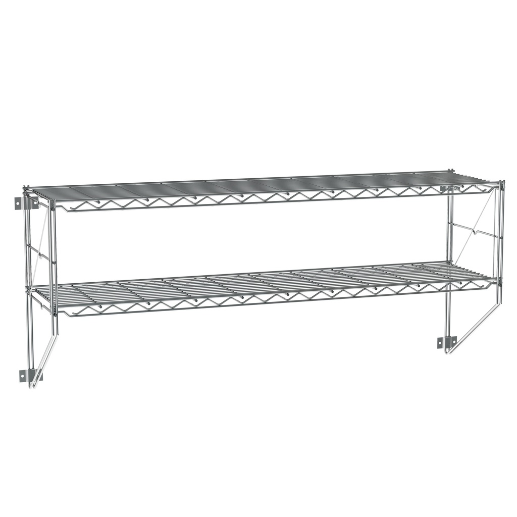 Metro 12WS52C Erecta Shelf  2-Tier Wall Kit, Chrome, 13" x 50.25" x 21"