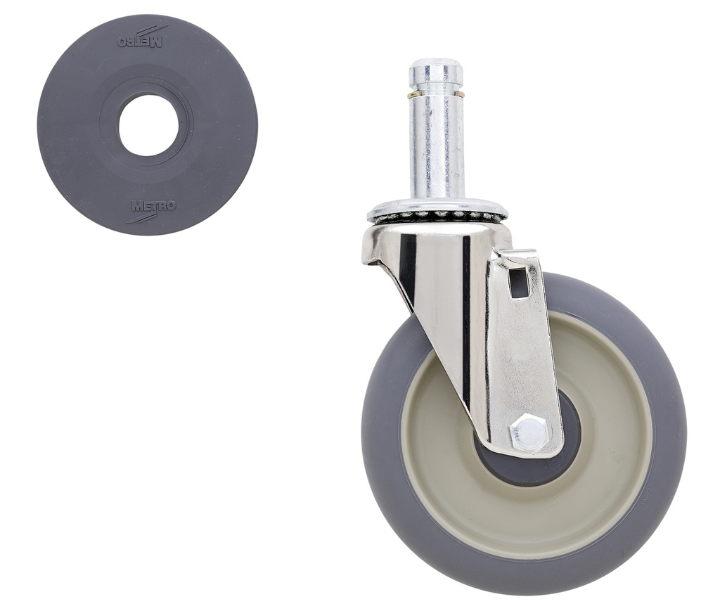 Metro 5MDA 5" High Modulus Donut Swivel Stem Caster for Super Erecta Industrial Wire Shelving Racks