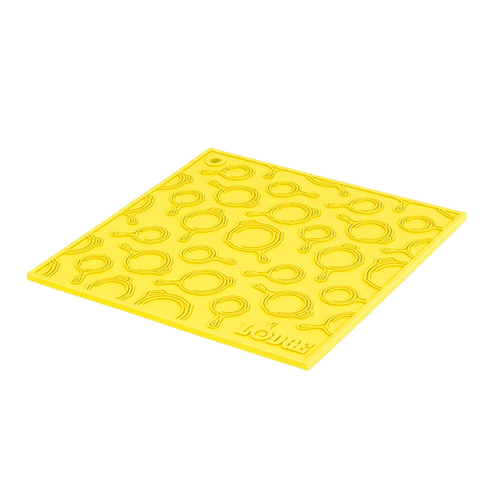 Lodge Cast Iron AS7SKT21 Trivet 7 Inch Square Silicone Yellow Heat Protection BPA Free