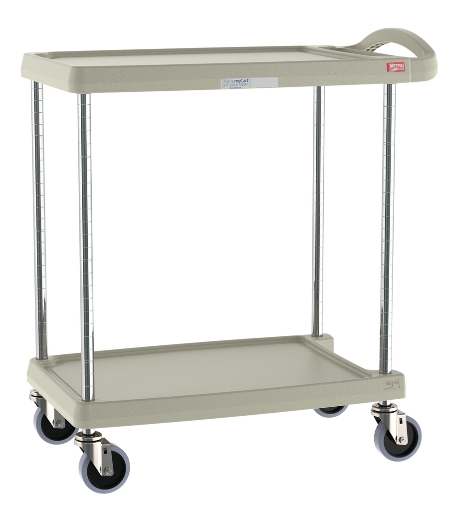 Metro MY1627-24G myCart Series 2-Shelf Utility Cart, Gray, 16" x 27"