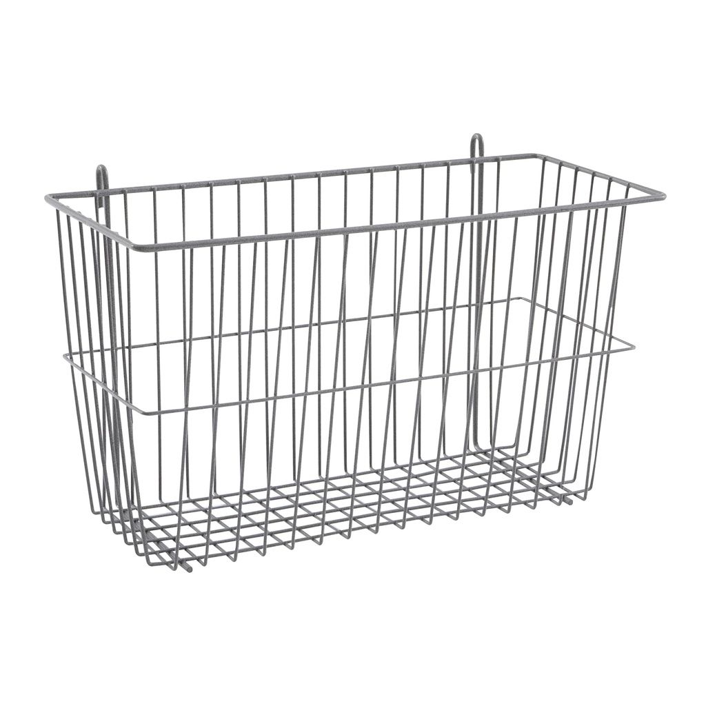 Metro H212K4 Storage Basket for Super Erecta Wire Shelving and SmartWall Wall Shelving, Metroseal Gray Epoxy, 17.375" x 7.5" x 10"