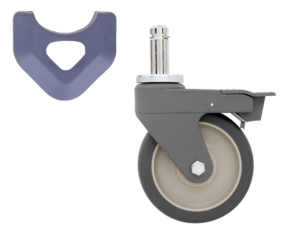 Metro 5PCBX 5" Polyurethane Swivel/Brake Stem Caster for MetroMax Industrial Plastic Shelving Racks