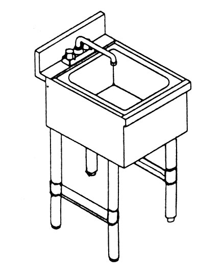 Hand Sink All Stainless Steel 15" (Dump Station)w FREE 6" Faucet