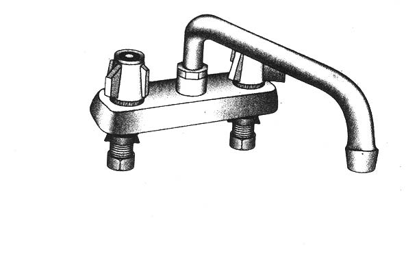 4" Center Deck Mount Faucet - 12" spout