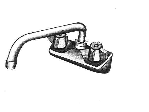 4" Center Wall Mount Faucet -  6" spout