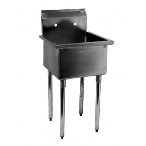 Economy Stainless 1 Well 15 x15 Prep or Mop Sink