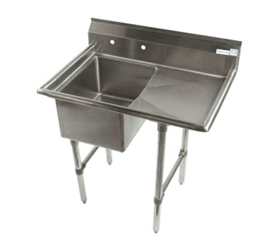 Economy Stainless 1 Well 16x20 Sink w 18" drainboard R