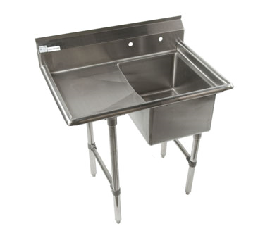 Economy Stainless 1 Well 16x20 Sink w 18"drainboard L