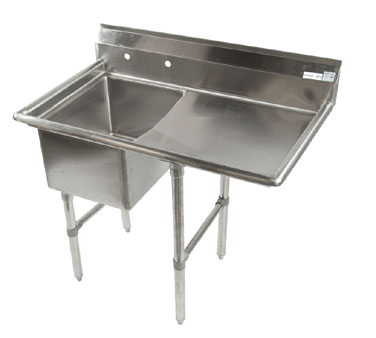 Economy Stainless 1 Well 16x20 Sink w 24" drainboard R