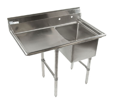 Economy Stainless 1 Well 16x20 Sink w 24" drainboard L