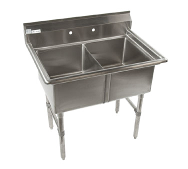 Economy Stainless 2 compartment 16x20 Sink
