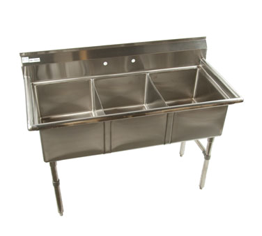 Economy 3 compartment Stainless 16x20 Sink