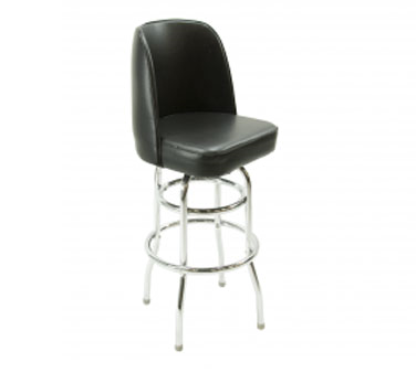 Commercial Swivel Black Bucket Seat Double Ring Bar Stool