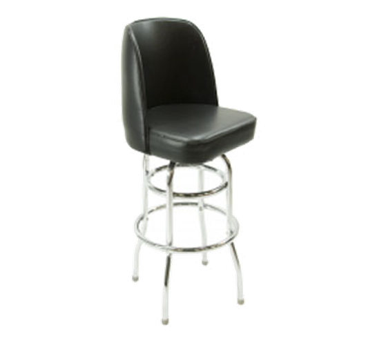 Commercial Swivel Black Bucket Seat Double Ring Bar Stool