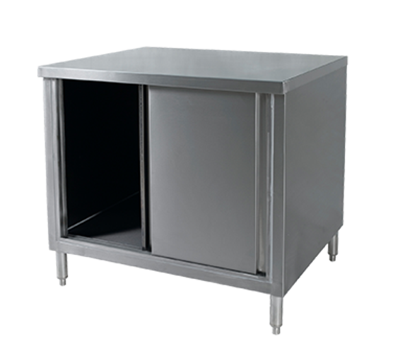 Flat Top Work Table Cabinet With Sliding Doors 30x72