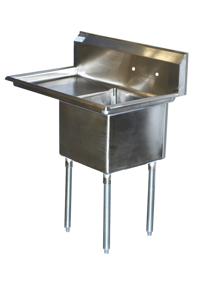 Economy Stainless 1 Well 18x18 Sink w 18" Drain Board Left