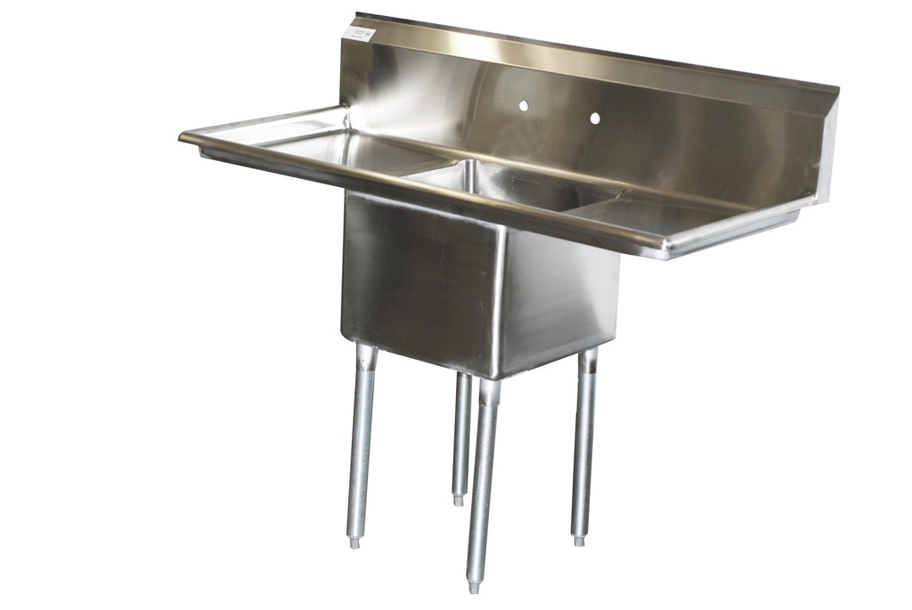 Economy Stainless 1 Well 18x18 Sink w (2)18" Drain Boards