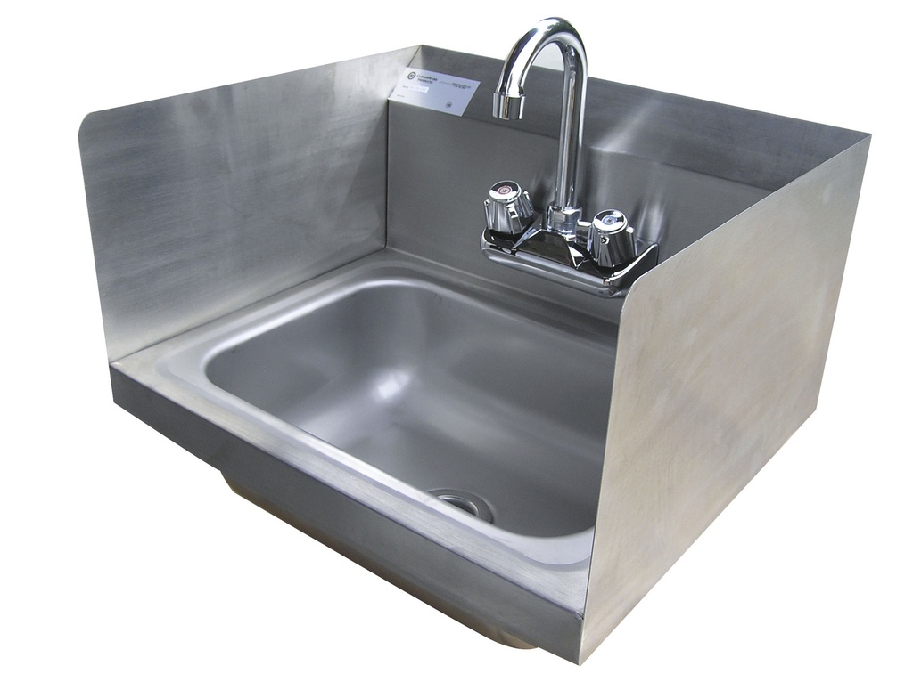 Wall Mount Stainless Hand Sink w Splash Guards