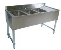 3 Compartment Econo Stainless 48" Bar Sink DB R & FREE Faucet