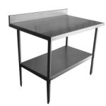 Economy Stainless Steel Work Table w 2" Backsplash 24x96