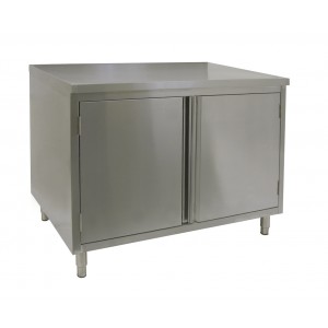 Flat Top Work Table Cabinet With Hinged Doors 30x36