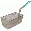 Rectangular Fry basket 6-3/8"x13-1/4"x5-1/2" w Plastic Coated Ha