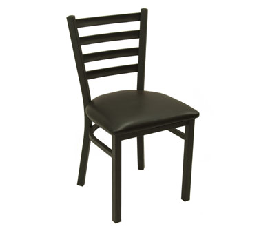 Ladder Back Chair w Black Seat Cushion