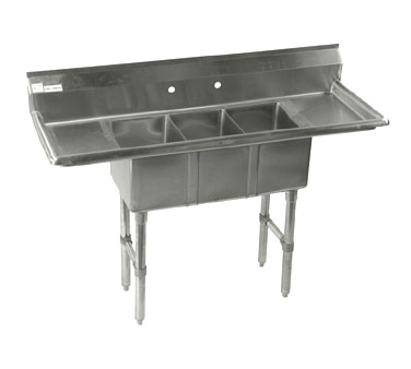 3 Compartment Sink All Stainless  C-Store Sink w (2) 12" DB