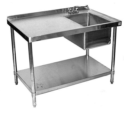 All Stainless Table with Bowl on Right 30x96 w Free Faucet