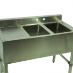 2 Compartment All Stainless 37" Bar Sink DB R & FREE Faucet