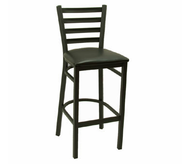 Metal Ladder back bar stool with black Cushion Seat