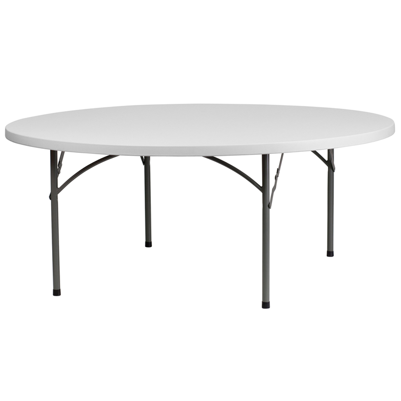 Round 72" Granite White Plastic Banquet Table